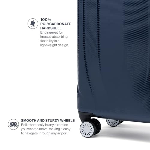 Royal Blue 21 Inch Hardside Expandable Luggage with 8 Spinner Wheels Q1716