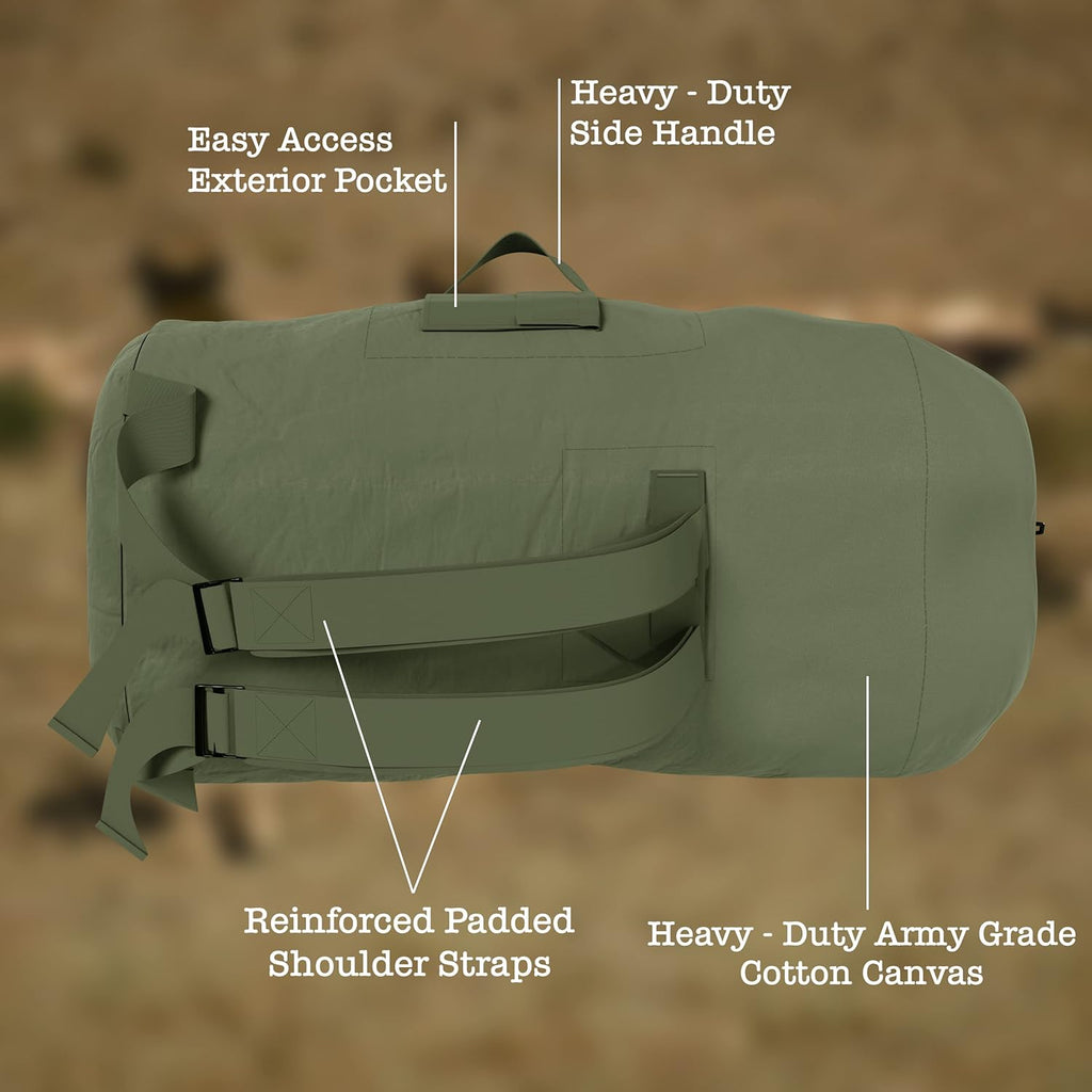 Military Green Canvas Duffel Bag F213