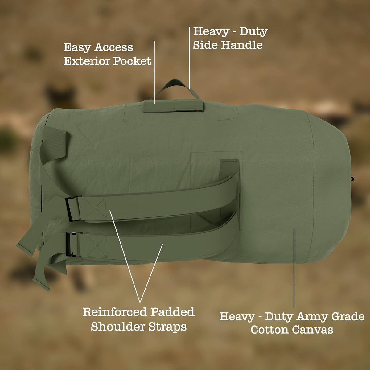 Military Green Canvas Duffel Bag F213