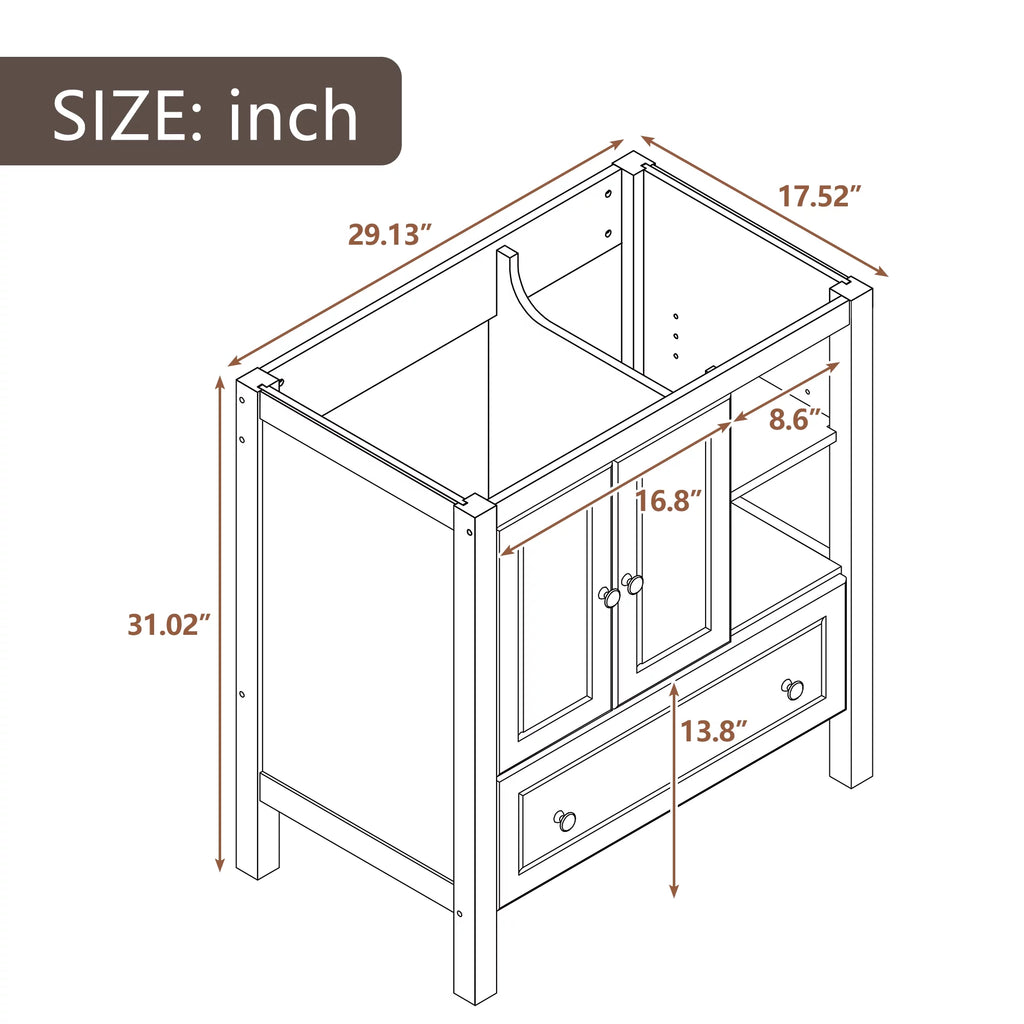 Grey Solid Wood Bathroom Vanity Base D440164