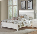 White High Gloss Finish Full Bed with Faux Leather Upholstered Headboard N981296