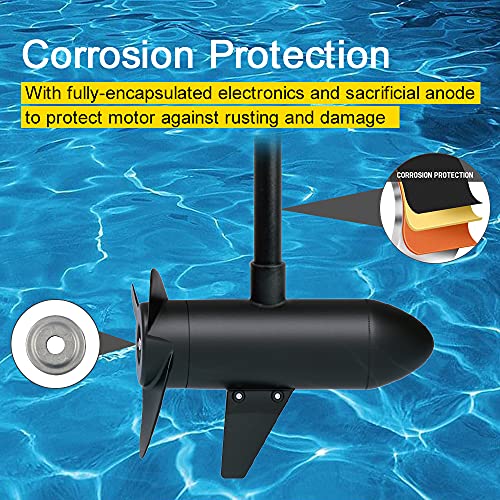 Black 12V 55lbs 48 inch Bow Mount Electric Trolling Motor with Foot Control X877