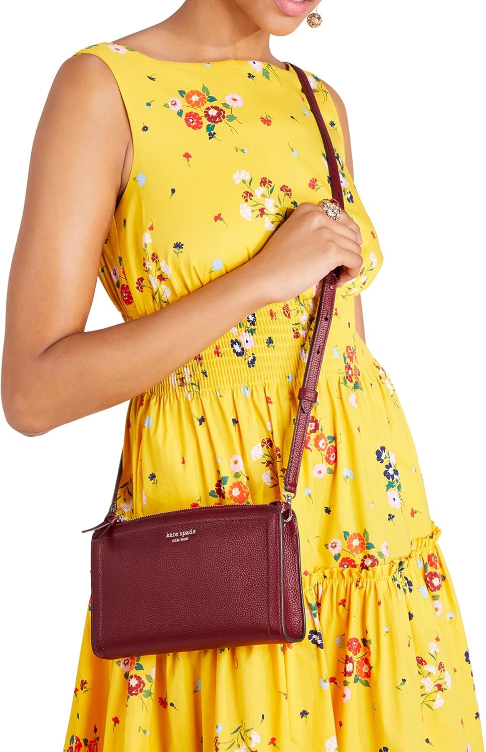 Pebbled Leather Small Crossbody Autumnal Red M855033