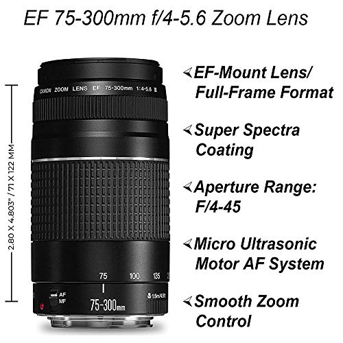 DSLR Camera with 18-55mm + 75-300mm Lenses, 64GB Memory Card, Tripod, Case, Wideangle Lenses F979498