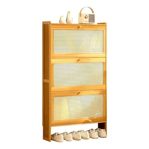 Slim Bamboo Shoe Storage Cabinet with Flip Drawers Z666