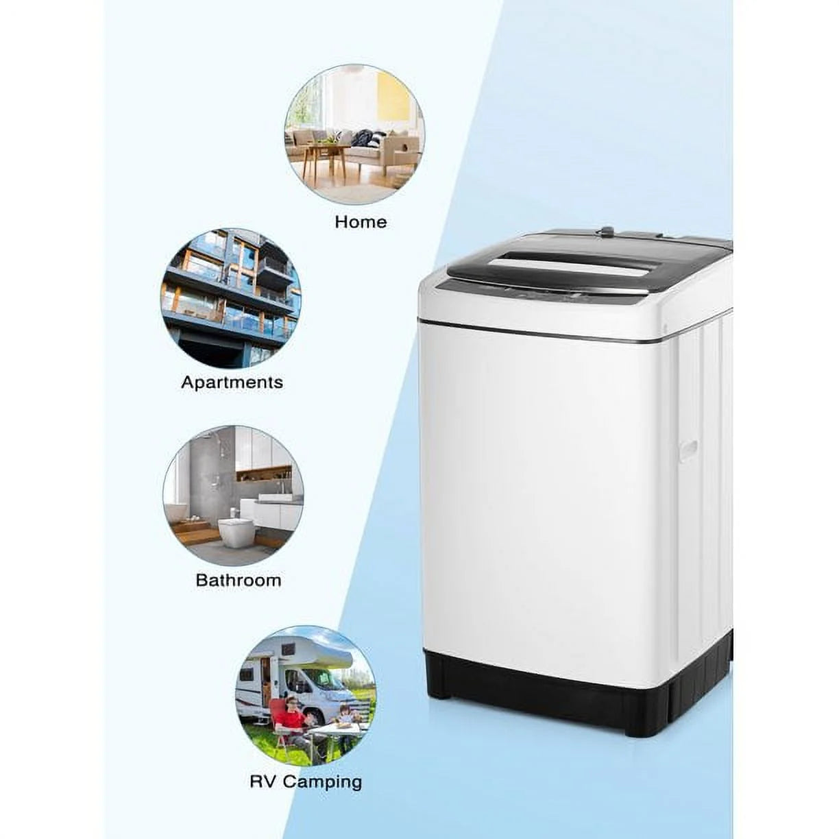 Compact 1.5 Cu.Ft Full Automatic Washer with Drain Pump, White N24585
