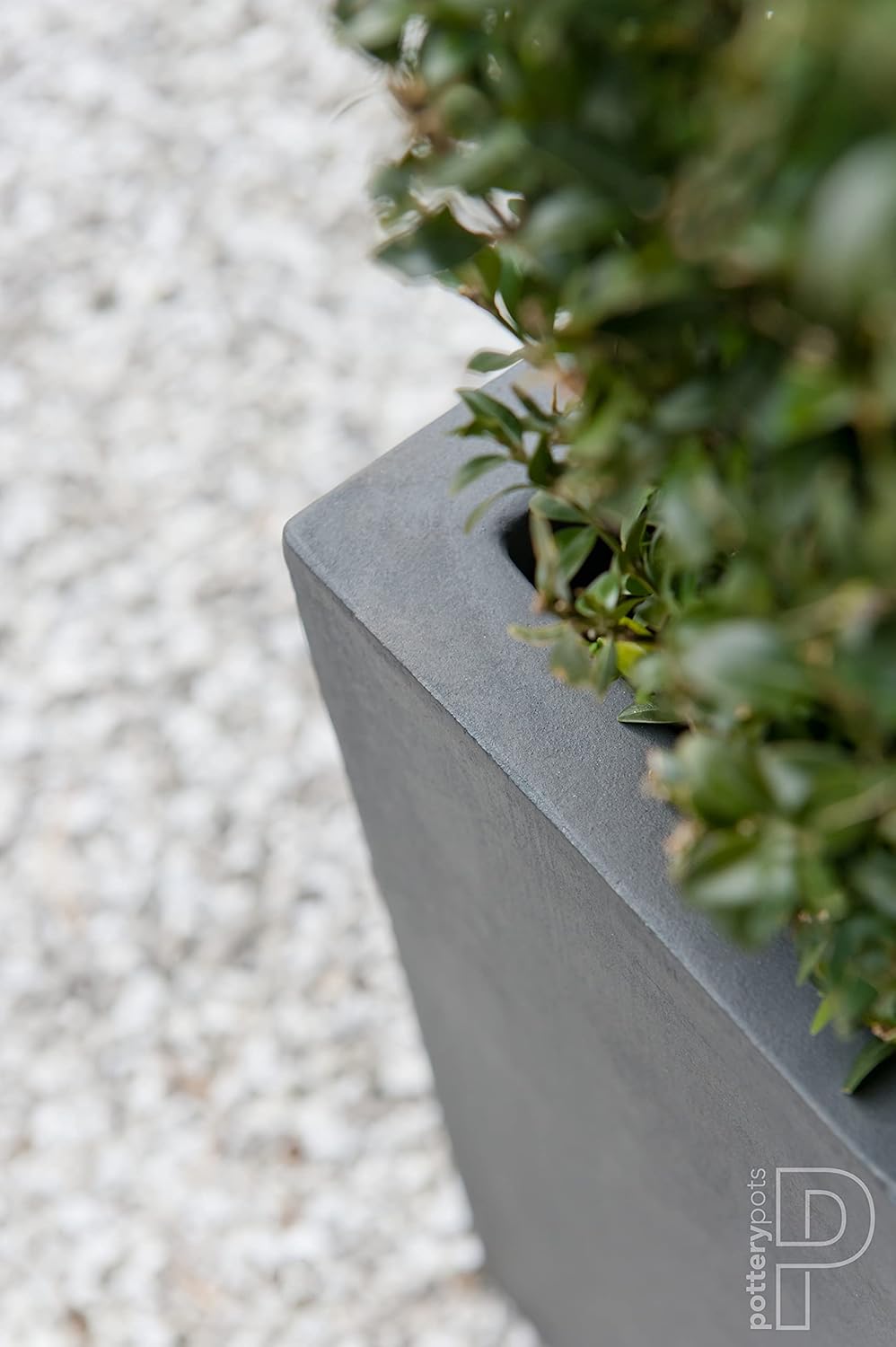 Grey Square Fiberstone Planter, Extra Large, 24 Inch Tall S5141