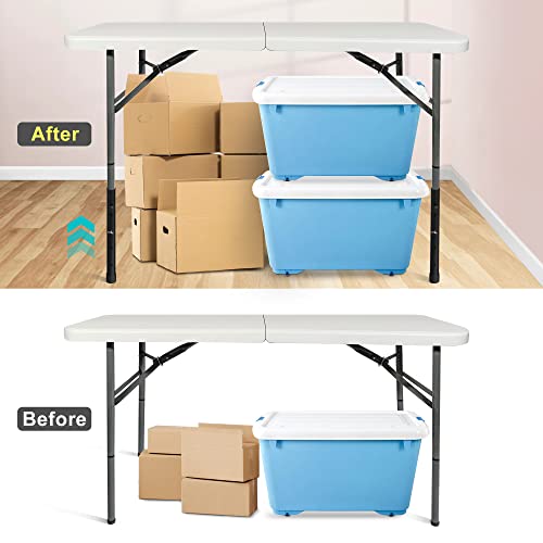 4 Pack Adjustable Metal Table Leg Extenders for Folding Tables, 3.6"/5.23"(7.8in) U2707