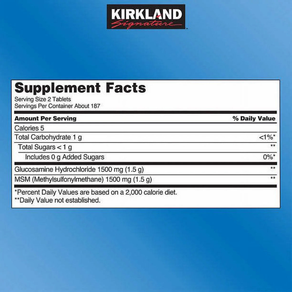 375 Tablets Glucosamine with MSM F5467