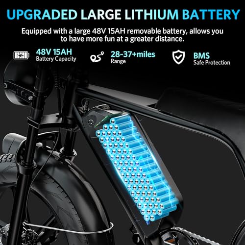 Electric Bike with 20" Fat Tire, 7-Speed Gear, Removable Battery E789548