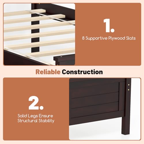 White Twin Size Bed Frame with 2 Drawers L7274