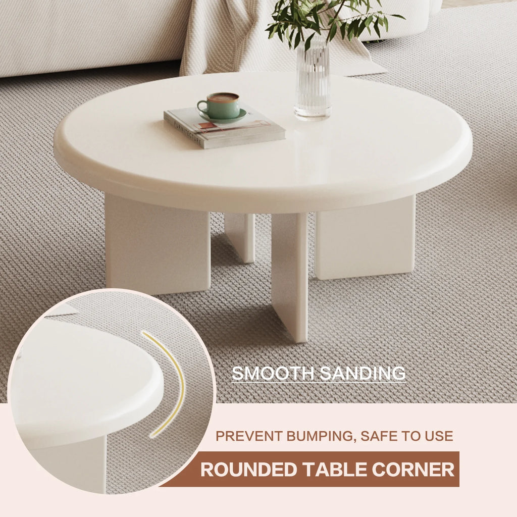 White Round Coffee Table T96864