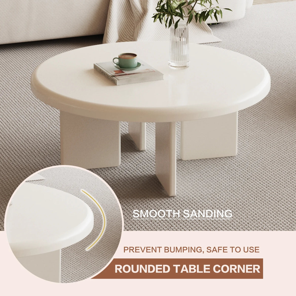 White Round Coffee Table T96864