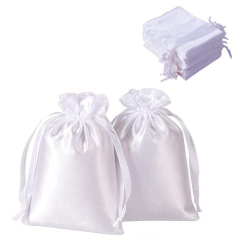 50 Pack 4 x 6 Inch White Drawstring Gift Bags H7485