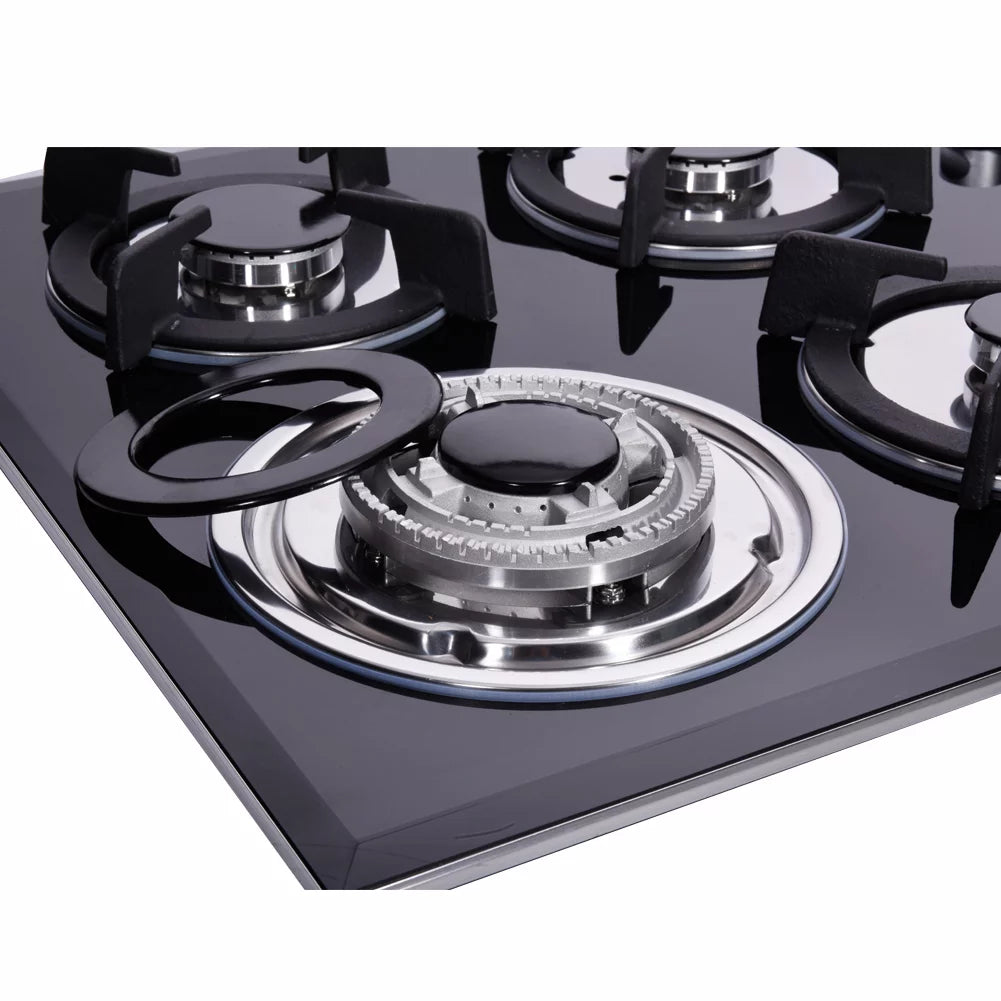30 inch Gas Cooktop Tempered Glass 5 Burners Stove Top A7614