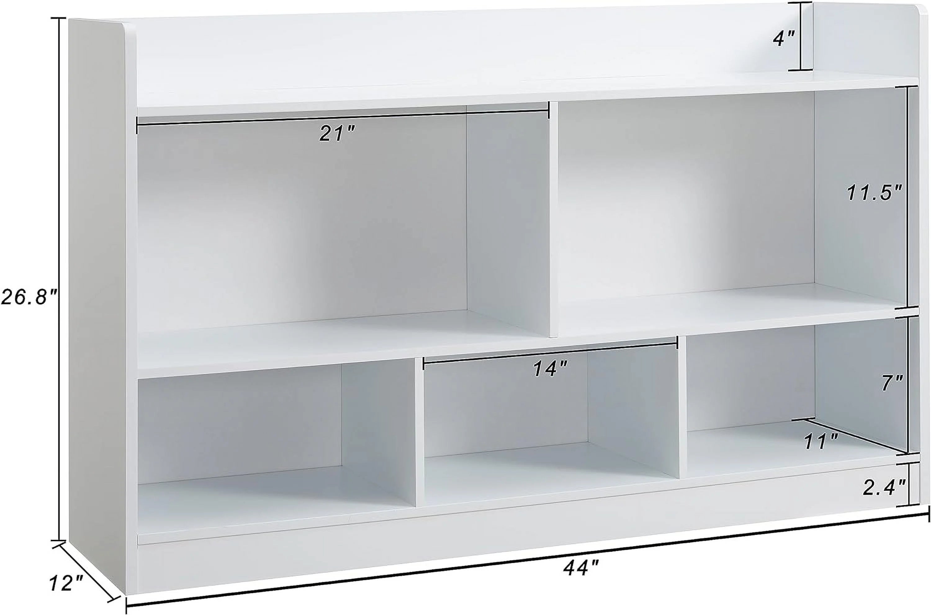 White 5-Section Wooden Bookshelf T770852