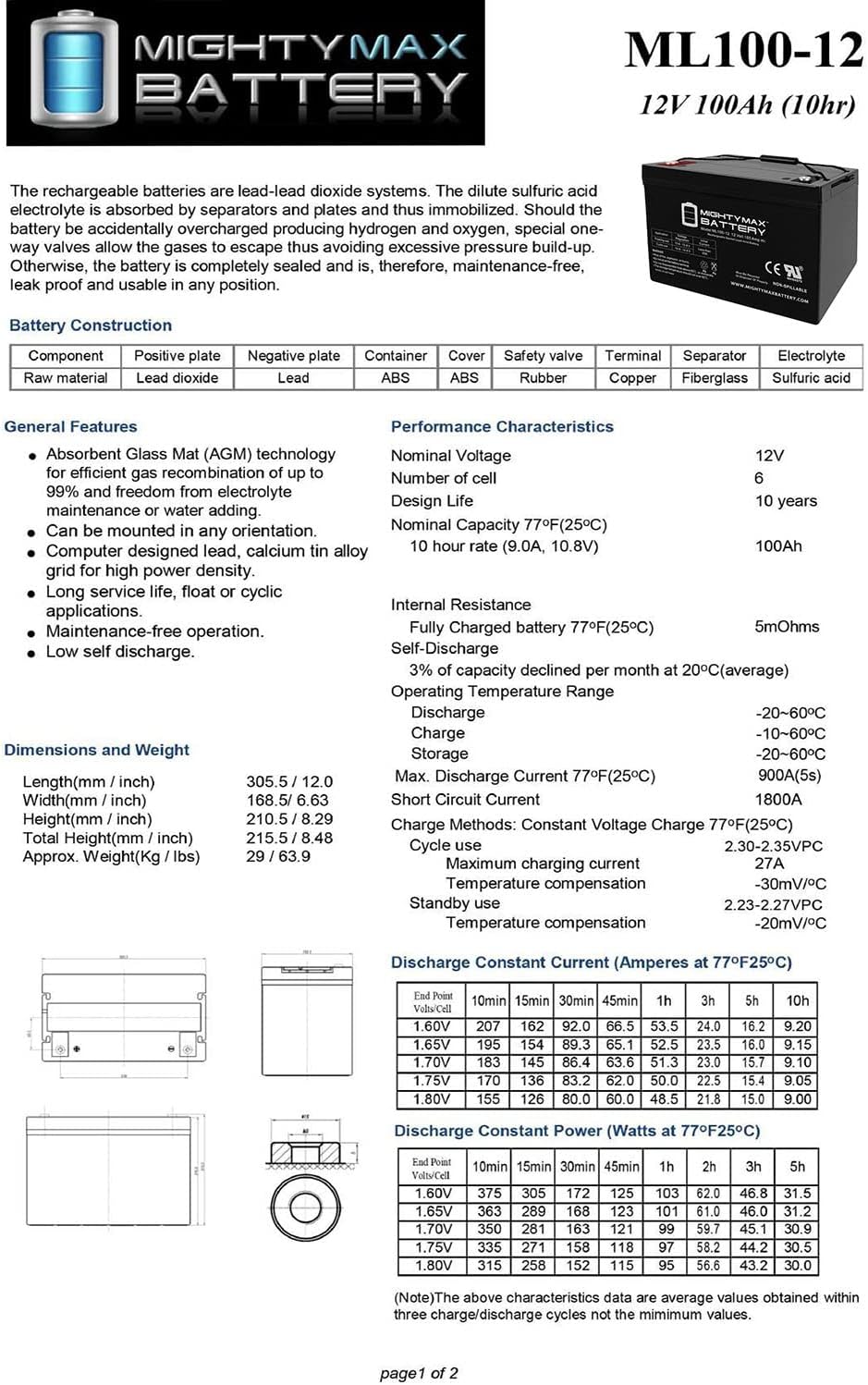 12V 100AH DEEP Cycle VRLA Battery S13185