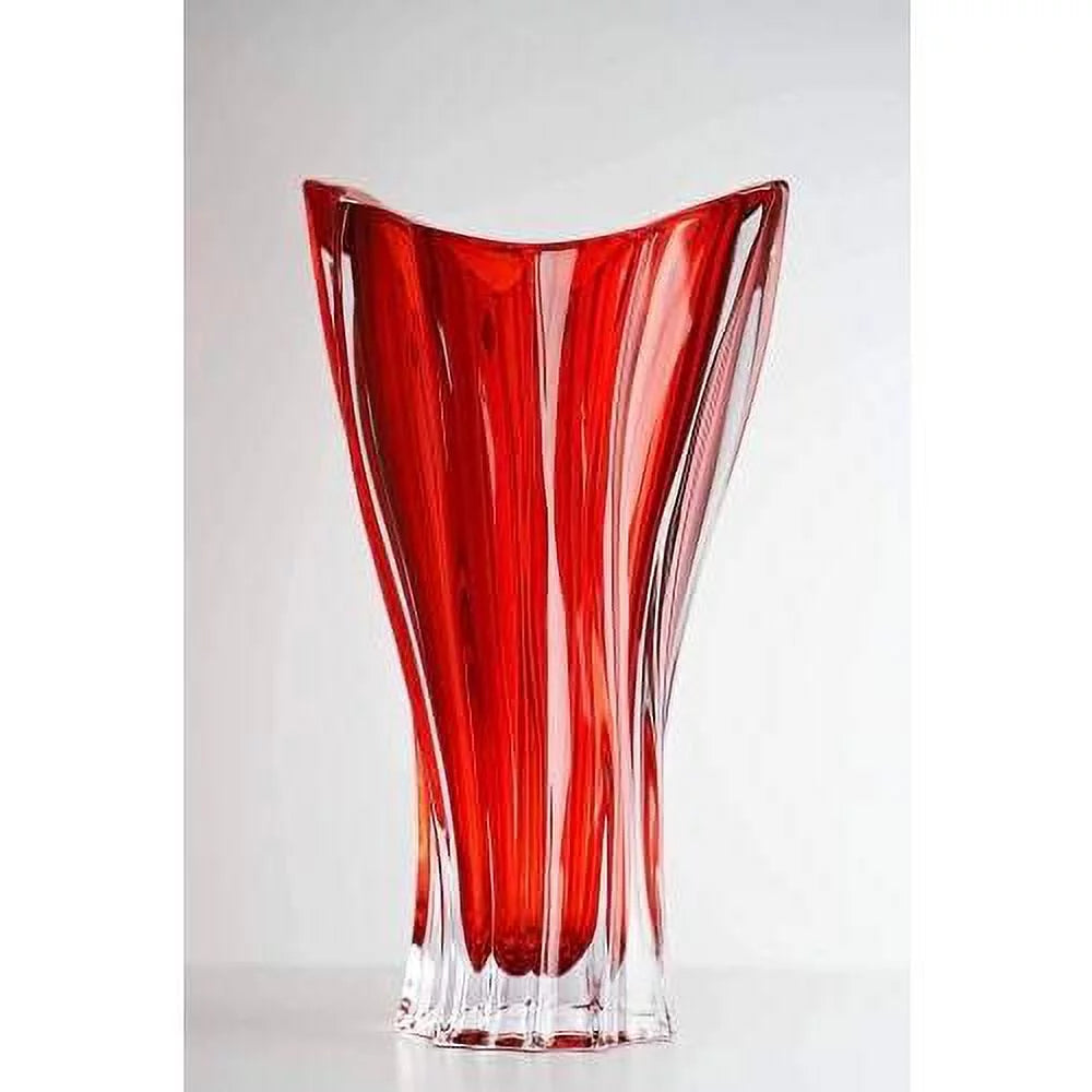 Red 12'' Crystal Glass Vase M159
