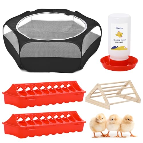 Small Animals Playpen, Waterproof Pet Cage Tent with Zippered Cover, Portable Outdoor Yard Fence with 3 Metal Rod, Green T7612