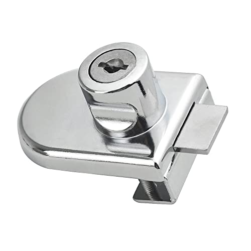 4Pack Zinc Alloy Double Glass Door Display Lock Cabinet Lock with 2 Alike Keys for 4.5-8mm Glass Door K56933