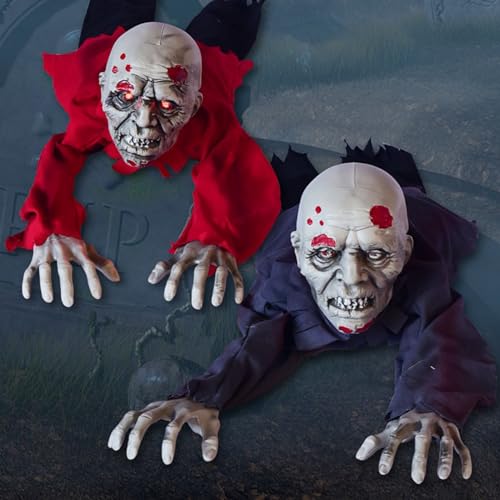 Halloween Zombie Groundbreaker Decoration with Scary Sound Glowing Eyes U24409
