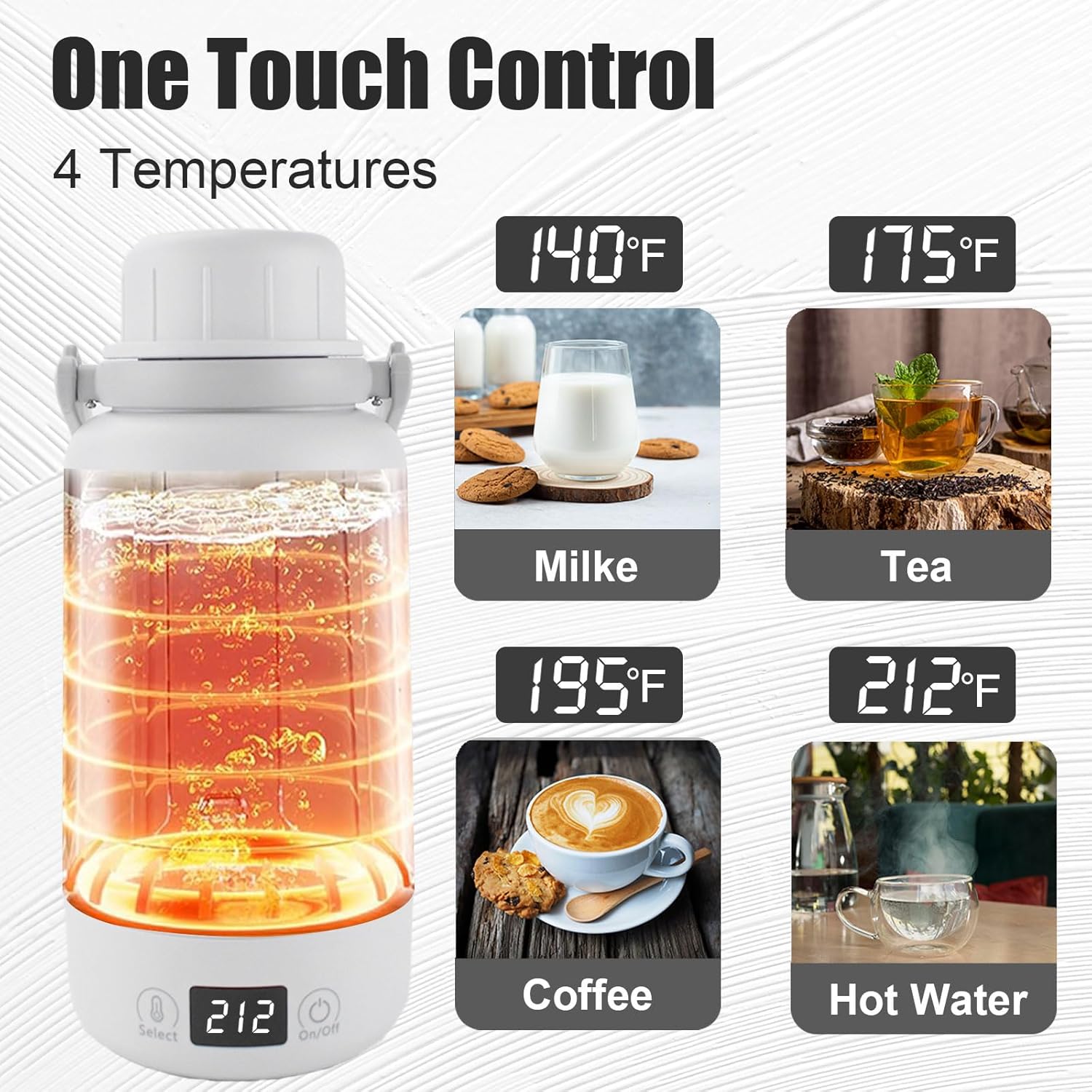1L Electric Kettle with Temperature Control and LCD Display P3045
