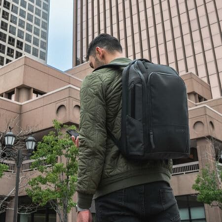 20L Water Resistant Expandable Black Backpack Y363614