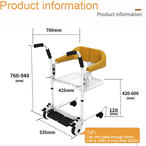 Basic Brown Patient Lift with 180° Split Seat and Commode Bucket L1067