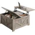 Gray Lift Top Coffee Table with Hidden Storage Compartment W36003