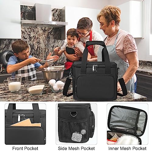 Insulated Leak-Proof Large Black Lunch Bag U774618