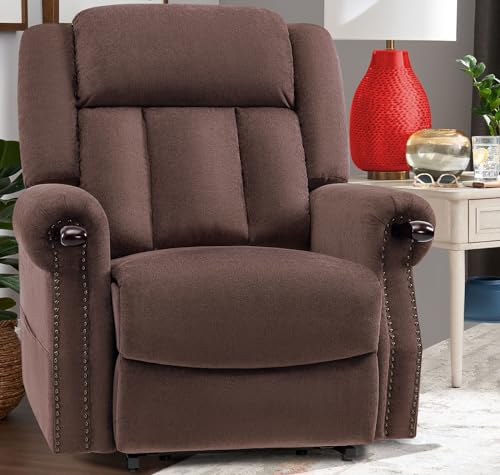 Grey Power Lift Recliner with Massage and Heat M7667