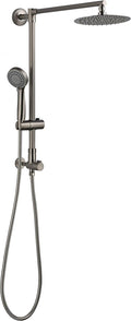 8" Low Profile Rain Shower System with Slide Bar Handheld Shower Combo (Brushed Nickel) I546818