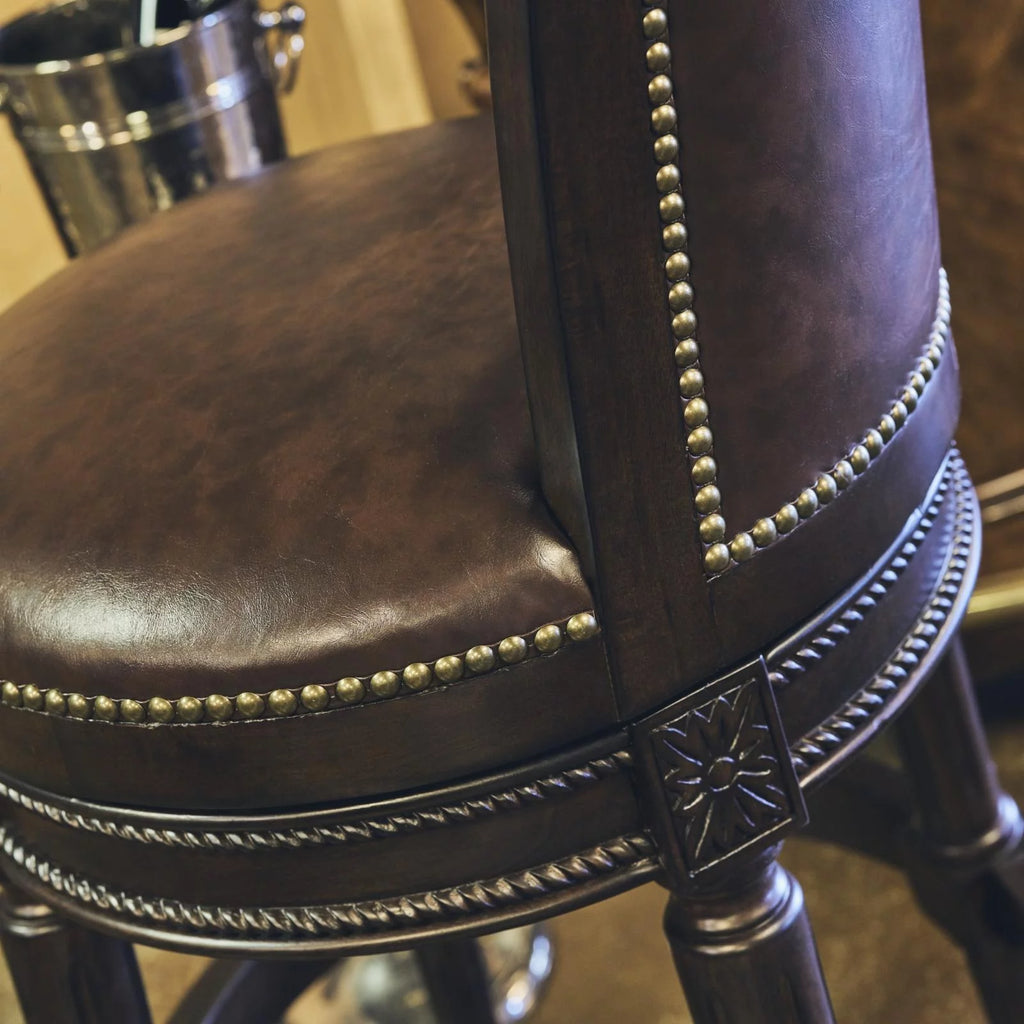 Walnut Wood Counter Height Swivel Barstool S465981