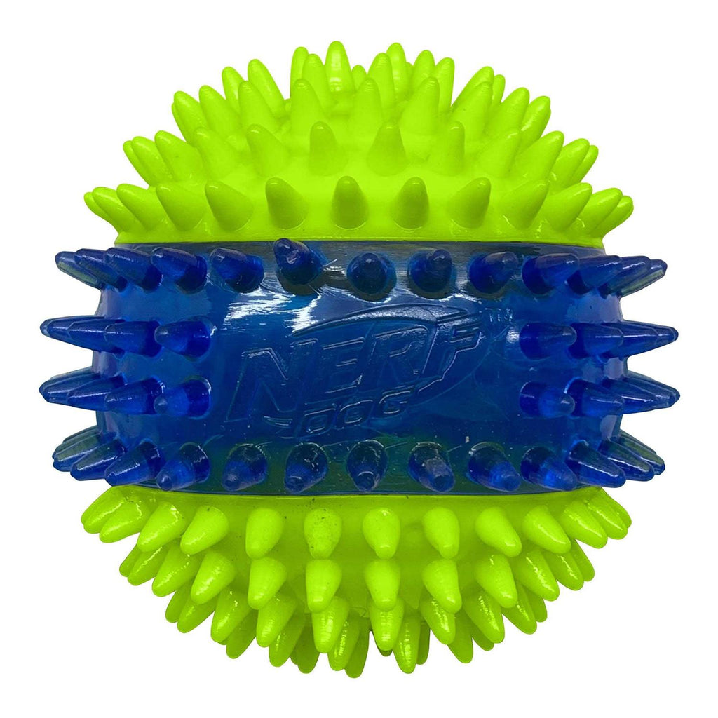 Translucent TPR 3-Part Spike LED & Squeak Ball Dog Toy K462644