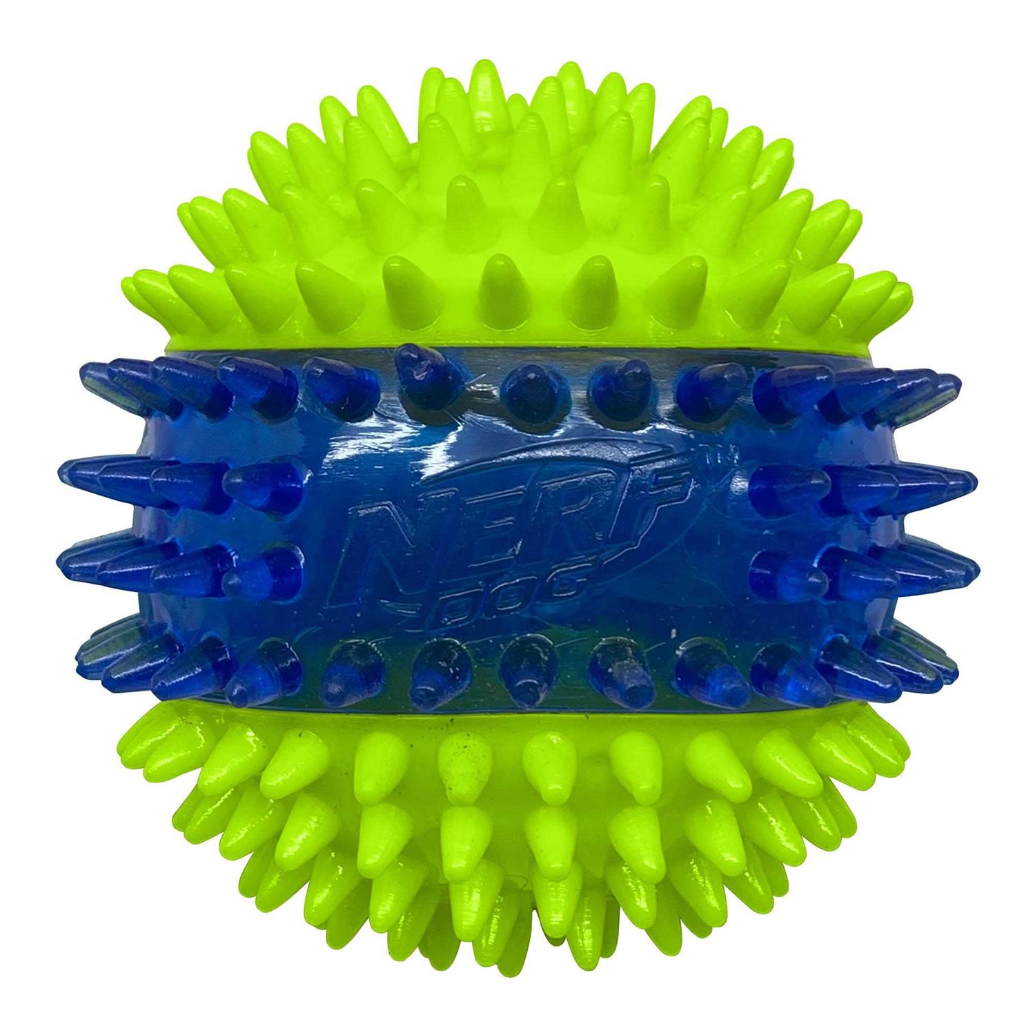Translucent TPR 3-Part Spike LED & Squeak Ball Dog Toy K462644