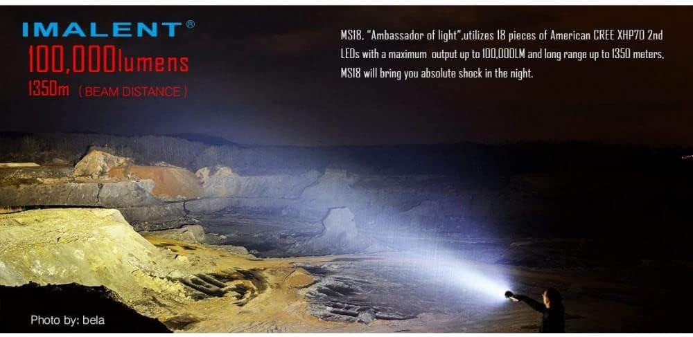100,000 Lumens Rechargeable LED Flashlight W72308