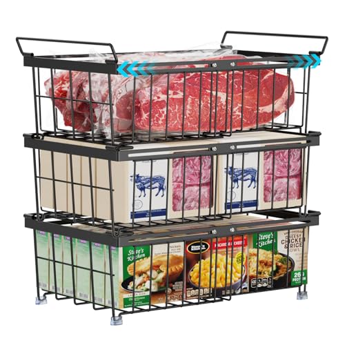 Black 2 Pack Expandable Freezer Organizer Bins D822