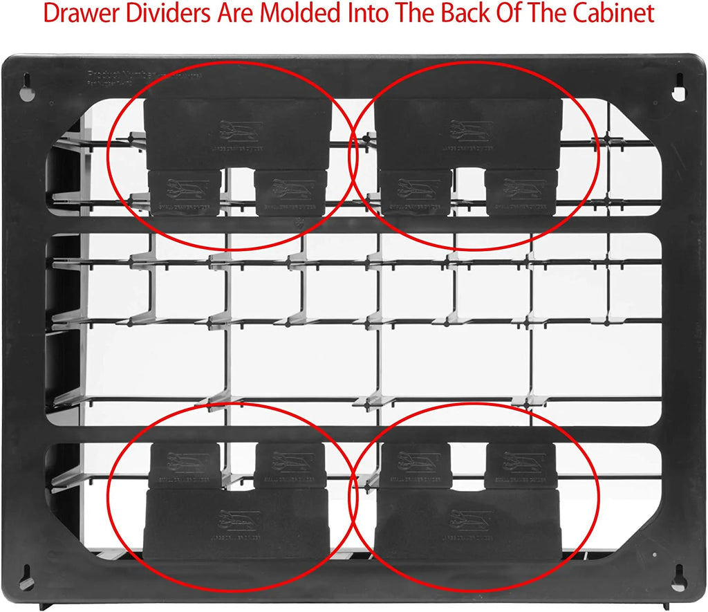 64 Drawer Black Plastic Cabinet Storage Organizer Y3476