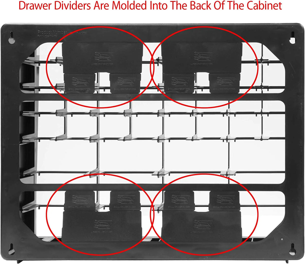 64 Drawer Black Plastic Cabinet Storage Organizer Y3476