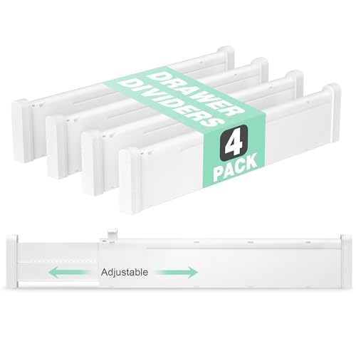 Drawer Dividers 8 Pack, 2.36" High, 12.6-22.8'' Adjustable Expandable Plastic Drawer Organizers H47220