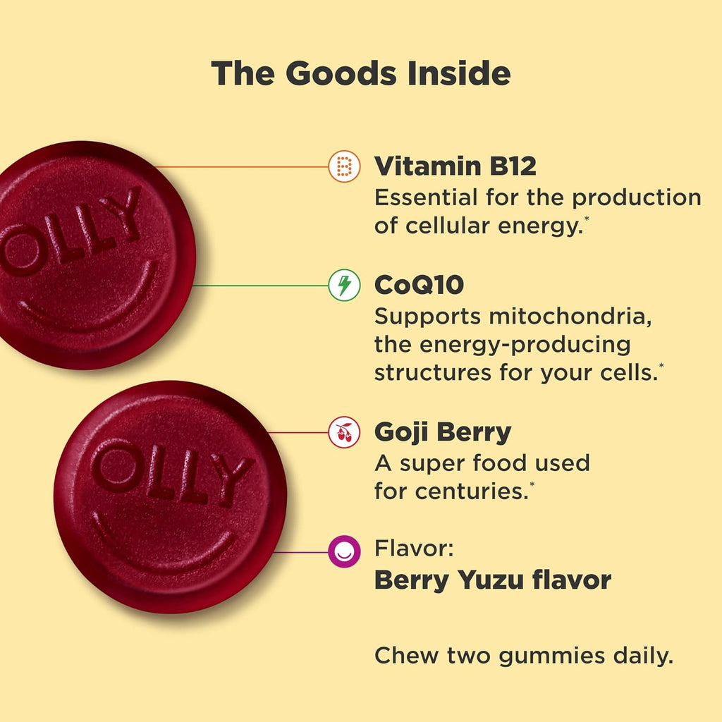 Caffeine Free Vitamin B12 CoQ10 Gummy Supplement, 60 Count M168