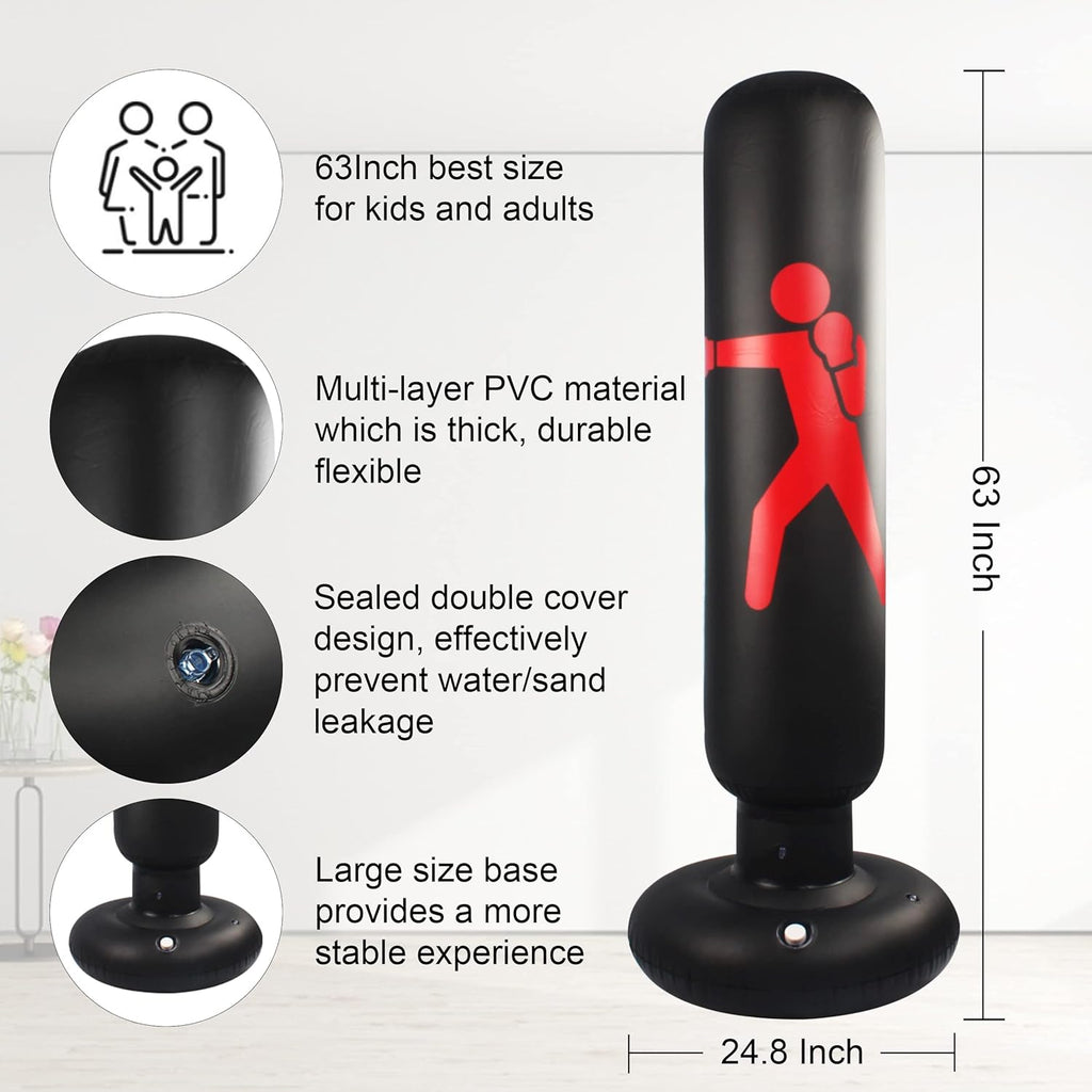 63" Freestanding Inflatable Punching Bag K221581