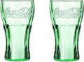 Set Of 2 17 Ounces Green Glass Glasses E226