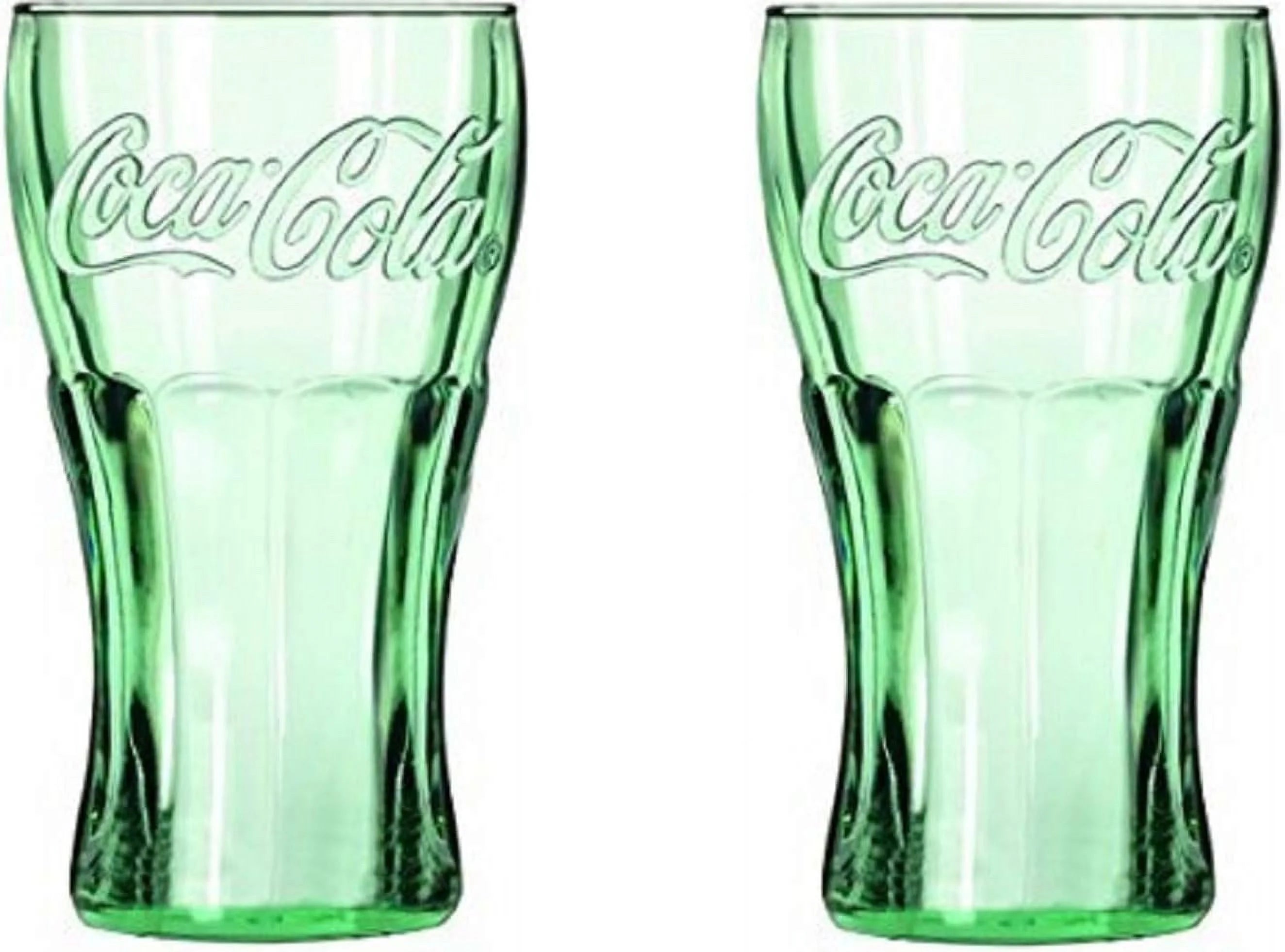 Set Of 2 17 Ounces Green Glass Glasses E226