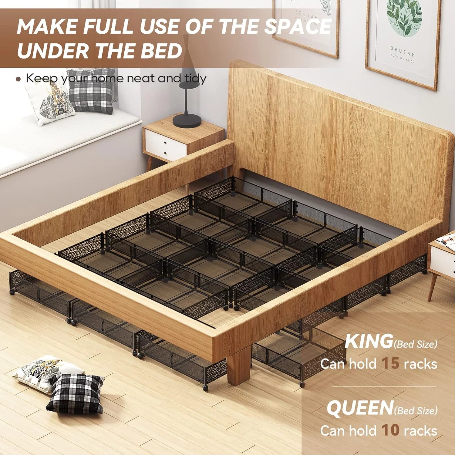 Under Bed Storage Containers with Wheels Metal Storage Containers -2PCK V580