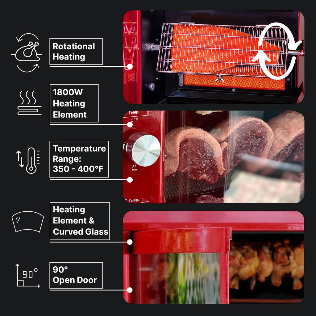 Gas Rotisserie Oven Grill Roaster with Auto Rotating Skewers S625