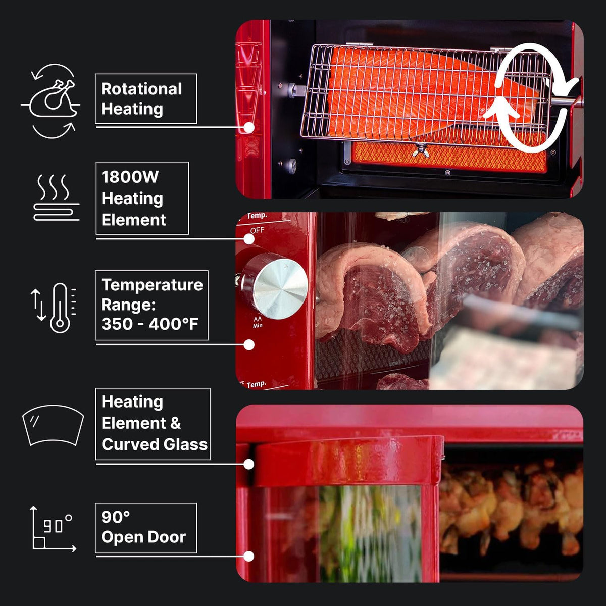 Gas Rotisserie Oven Grill Roaster with Auto Rotating Skewers S625