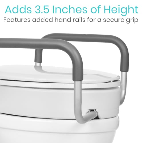White Raised Toilet Seat with Handles R993594