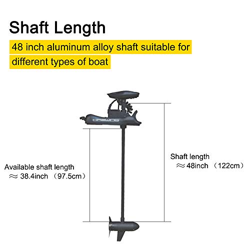 Black 12V 55lbs 48 inch Bow Mount Electric Trolling Motor with Foot Control X877
