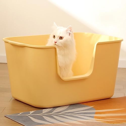 Extra Large Litter Box with High Sides 24.60" Lx16.92 Wx12.99 H, Yellow S12358